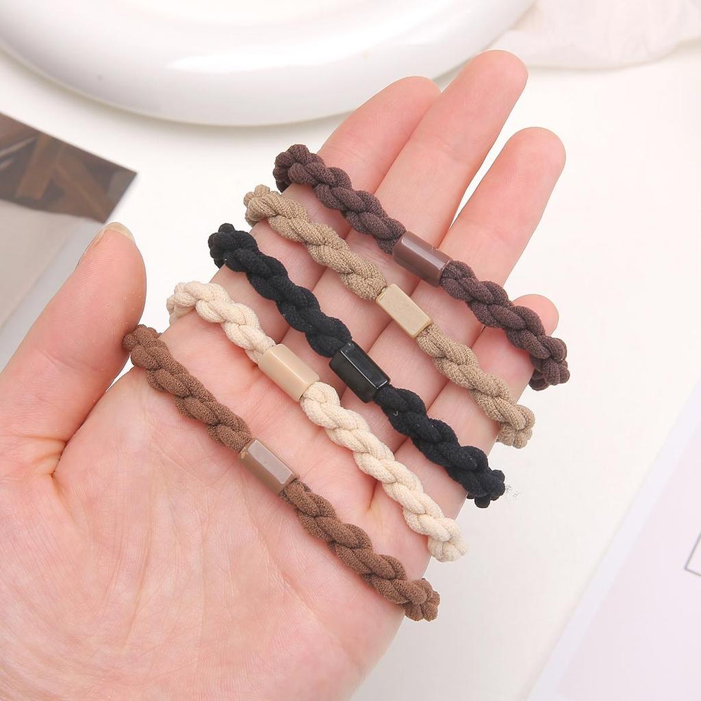 5Pcs High Elastic Fried Dough Twists Headband Hair Ring Head Rope Fashion Headwear For Girl Rubber Band Hair Accessories