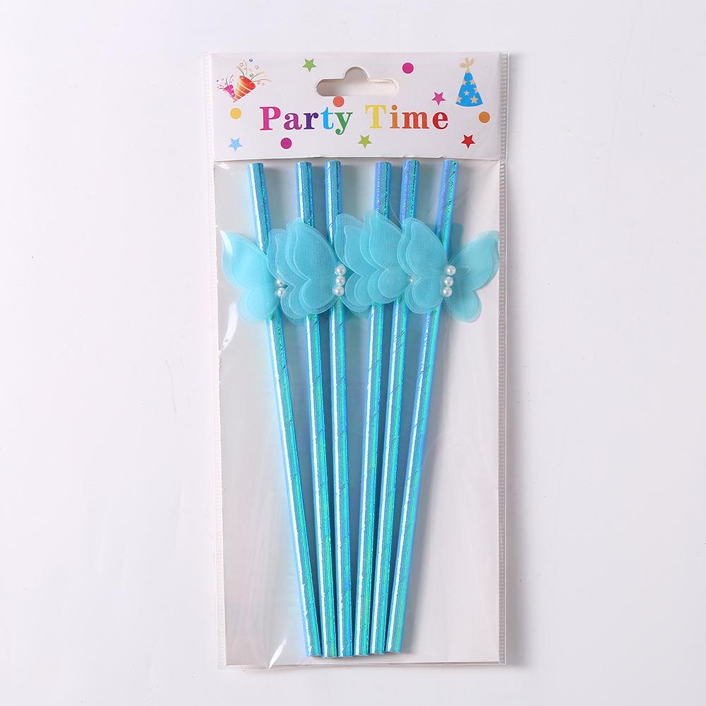 Biodegradable Pearl Butterfly Paper Straws – Perfect for Weddings & Coffee Shops