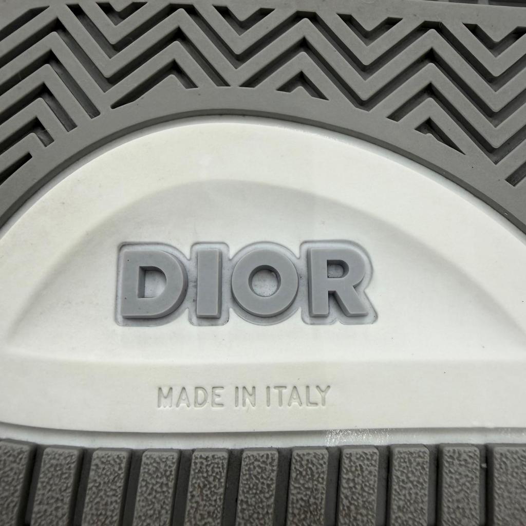 Great DIOR High cut sneakers B57 Oblique gray leather mens 42 3SH141ZXU86042 Used