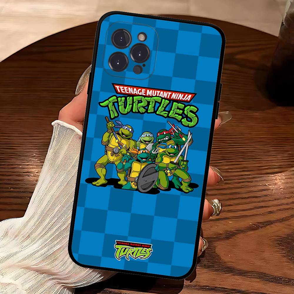 Animated N-Ninja T-Turtles TV Phone Case For Iphone 16 15 17 13 14 12 11 Pro Max Plus Black Shell Cover Case