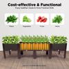 4 Tier Raised Garden Bed Planter Box PP Plastic Elevated Vegetable Flower Herb Grow Box for Patio Balcony Backyard