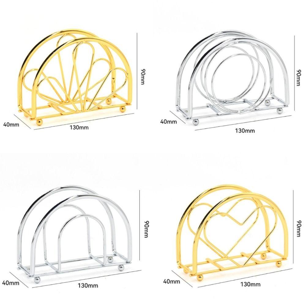 Креативная нержавеющая сталь Железная салфетница Современный стиль Устойчивая стойка-диспенсер для бумаги Организатор для салфеток Настольное украшение