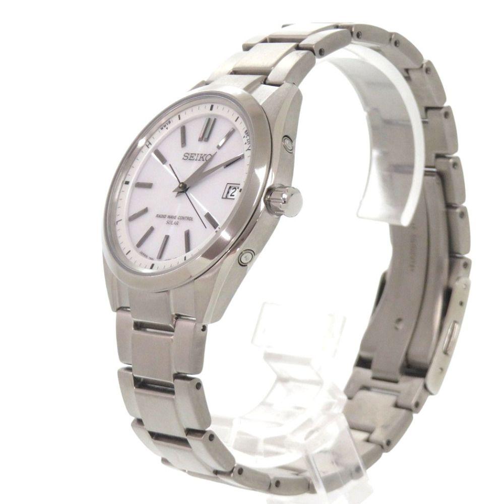 Б/у Как новые Seiko Brightz SAGZ079 7B24-0BH0 Титановые Белые Солнечные Радио Часы Белый Циферблат 0774 SEIKO