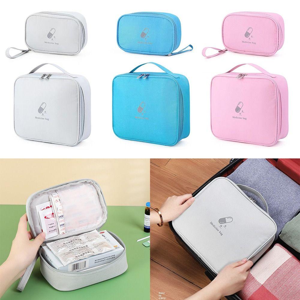 Large Capacity Medicine Bag Pink/Blue/Grey Storage Bag Multifunctional Emergency Kits  Outdoor