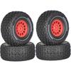 Mini Mojave Grom 4pcs Plastic Wheels Rims with Rubber Tires for Arrma RC Car 1/16 Mojave Grom 4X4 Desert Truck Upgrade Parts