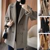 Леди пальто с отложным воротником, термостойкий воротник с длинными рукавами, женское пальто, женская одежда
