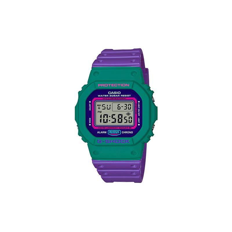 Casio Серия G-SQUAD водонепроницаемые спортивные кварцевые часы ремешок из смолы японские и корейские часы мужские часы фиолетовый циферблат DW-5600TB-6