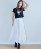 Marot Shirred Frill Long Skirt_White