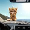 1pc Car Cute Funny Cat Ornament With Lanyard Car 2D Pendant Cat Christmas Interior Car Acrylic S8P7