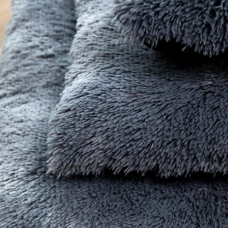 Пушистая двусторонняя лежанка для питомцев - Уютный коврик для собак и кошек для дома, клетки и путешествий, Нескользящая моющаяся подушка на все сезоны