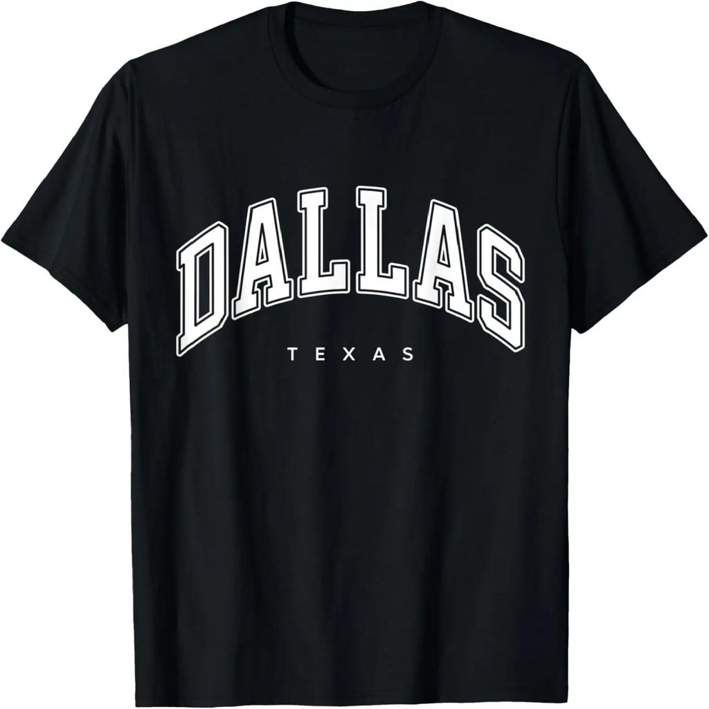 Белая футболка в стиле Varsity с надписью Dallas Texas TX