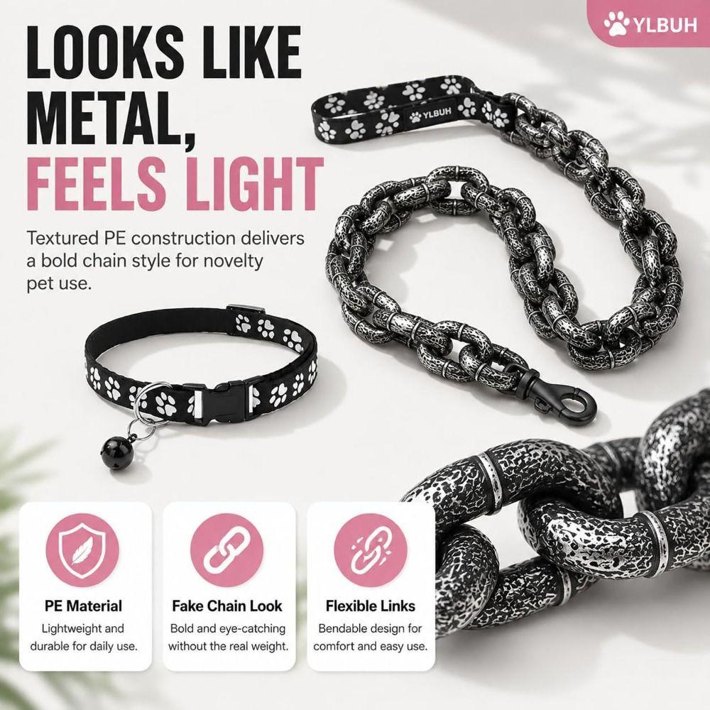 Lightweight Fake Chain Leash Funny Photo Prop Leash Novelty Dog Leash Prop  Puppy Walking