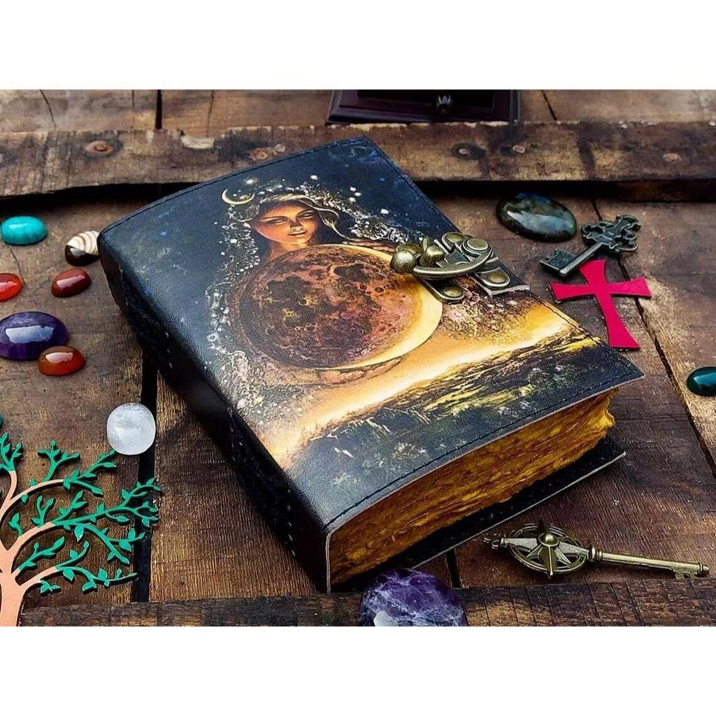 Vintage Leather Mother Goddess Journal For Men Women Traveling Sketchbook