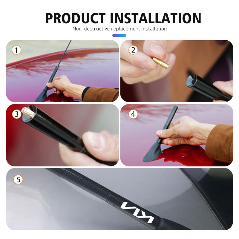 ABQ4 For KIA Car Roof Antenna Receiving Carbon Fiber Radio Enhanced Signal Rio K5 K2 Sportage Ceed Sorento Picanto Stinger Soul