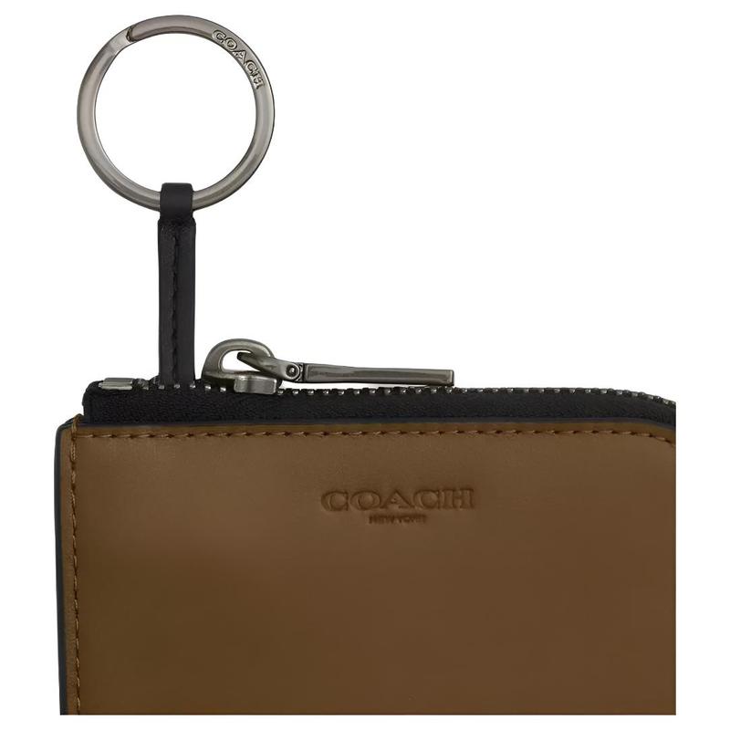 Coach 11 молний гладкая зернистая кожа ключница мужская зеленая зеленая