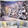 Снежная рождественская елка, гобелен, настенный домашний пейзаж, подарки Санта-Клауса, спальня, гостиная, домашний декор
