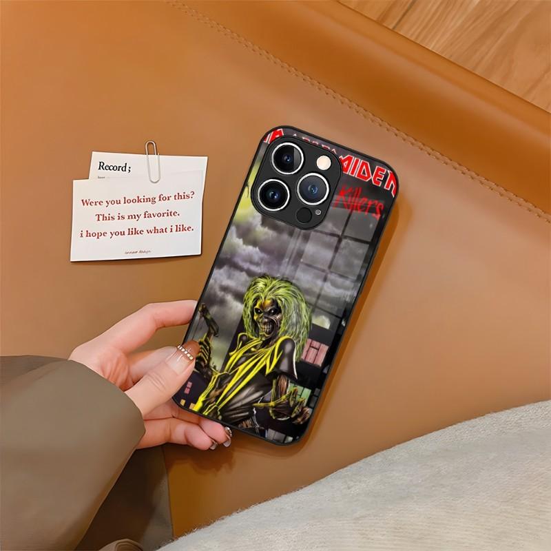 Skeleton Rock Band Phone Case Tempered Glass For IPhone 13 14 12 15 11 Plus Pro XS Max Mini X XR 8 7 6s SE2020 Cover