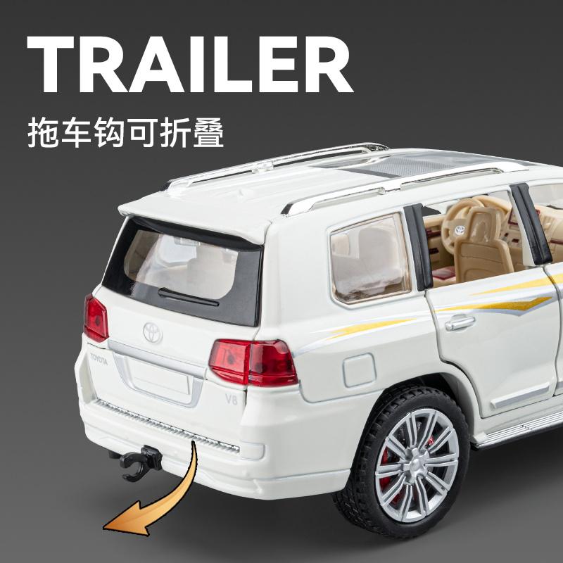1:24 Toyota Land Cruiser Off Road SUV Alloy Metal Diecast Model Car Home Decoration Desktop Display Ornament High Simulation Toy