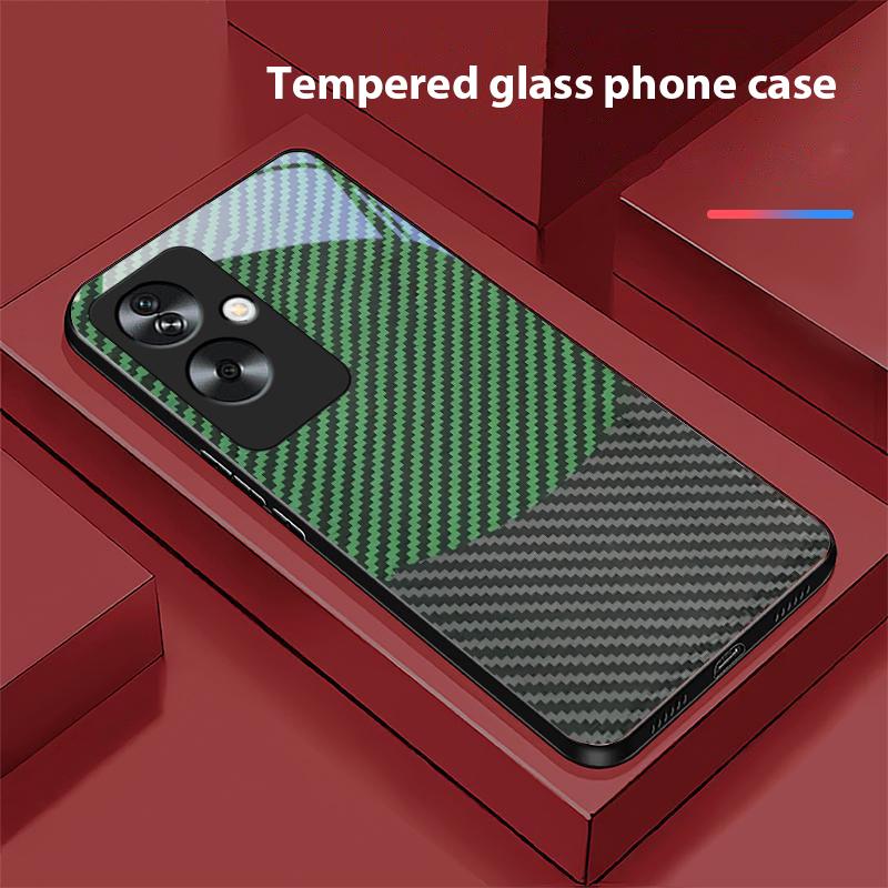 Двухцветные полосы для Oppo A79 5G 58 78 74 60 4G Reno 11F Realme GT 6 11 Note 50 10 C55 X2 Закаленное стекло Черный чехол для телефона