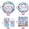 Набор одноразовой посуды для вечеринки в стиле русалки Бумажные тарелки и стаканчики на тему Русалочки для детей и девочек Украшения на день рождения Сувениры Принадлежности