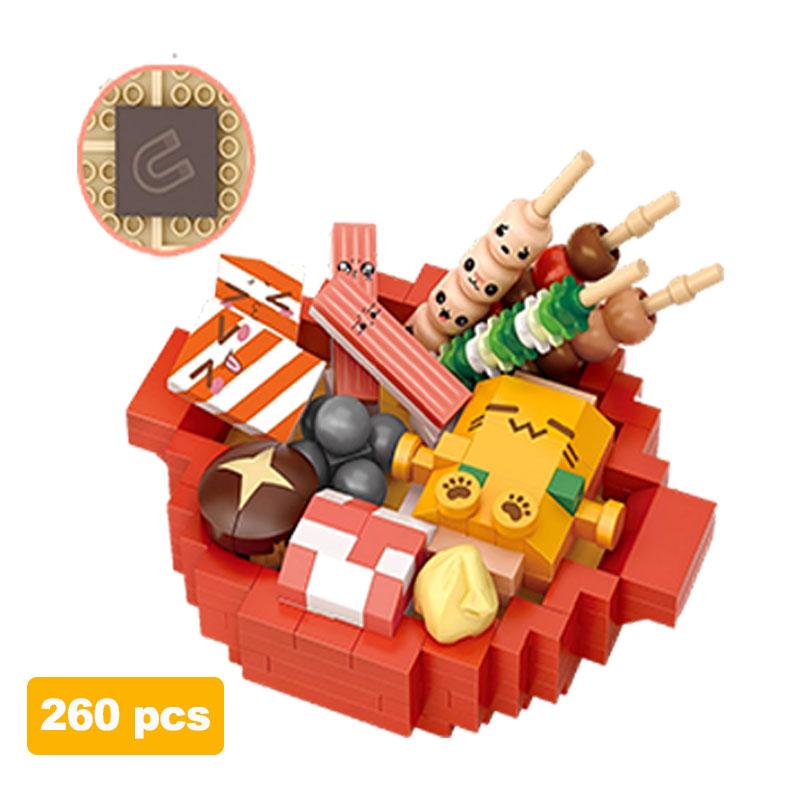 LOZ Мини Креативный Магнит на Холодильник Конструктор Город Оден Хот-пот Стейк Модель Сборка Украшения Кирпичные Игрушки Детский DIY Подарок