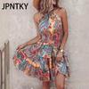 JPNTKY Women's Fashion Summer Spring Floral Print Sleeveless Casual Dresses