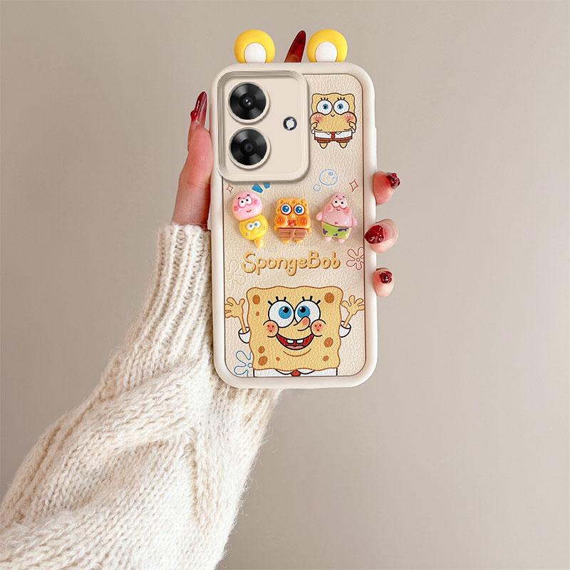 KEYSION Чехол Cute Ear 3D Cartoon для Realme Note 60 с браслетом, силиконовый противоударный чехол для телефона OPPO Realme Note 60X