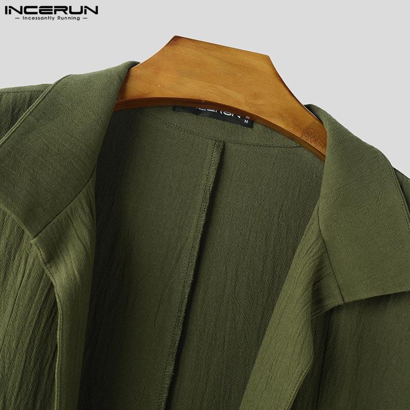 INCERUN Летние мужские летние свободные длинные пальто без рукавов с открытым передом