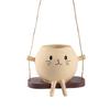 Игривый цветочный горшок в форме кошки с дизайном кресла-качалки Легкий цветочный горшок из смолы Декорация Подходит для дома Балкона Стола