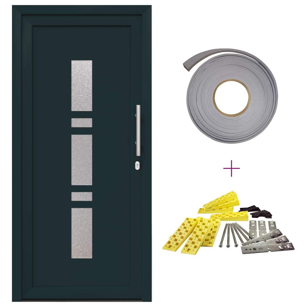 Front Door Anthracite 108 x 208 cm PVC