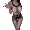 Sexy lingerie women's sexy one-piece netwear seductive transparent free-release open-file uniform backless tassel