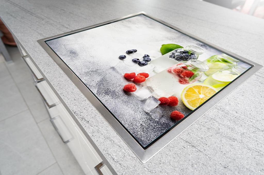 Glass protective plate for the stove 70x52 Fruit
