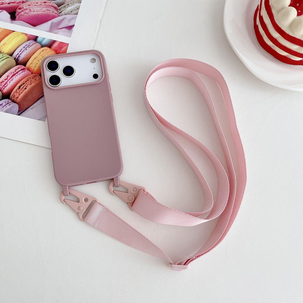 Applicable to iPhone17ProMax mobile phone case Crossbody lanyard Apple 16Pro matte 15 anti-drop 14 protective case