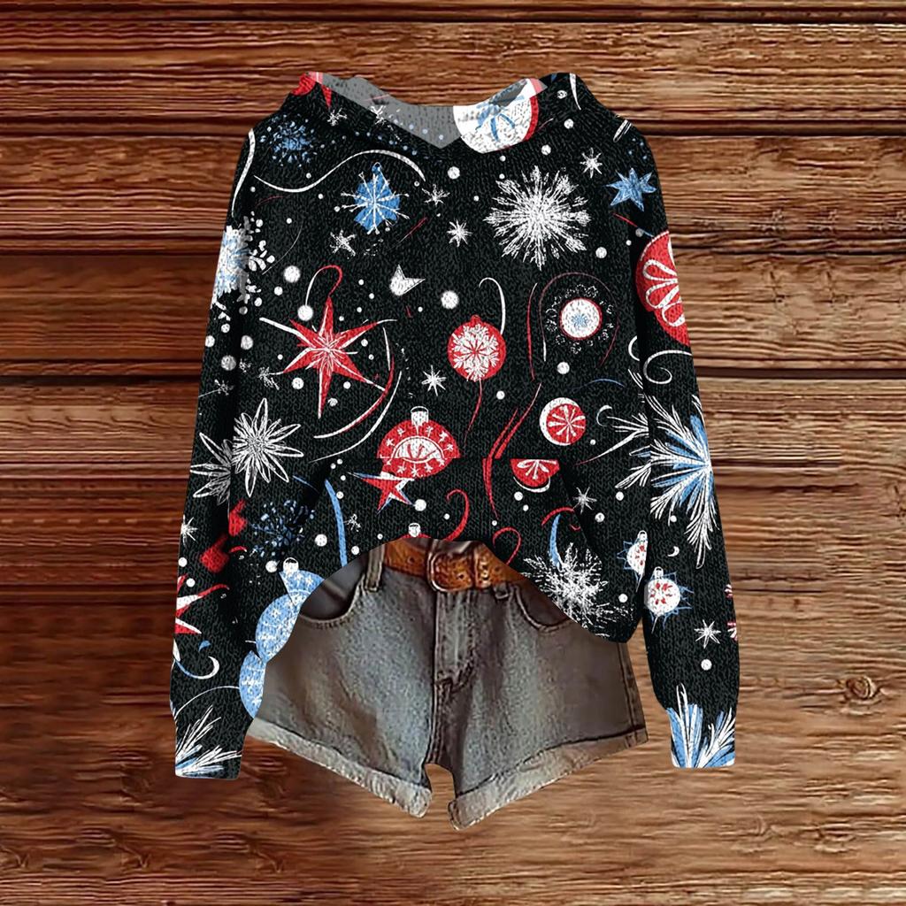 Женская модная повседневная толстовка с капюшоном и длинными рукавами с принтом