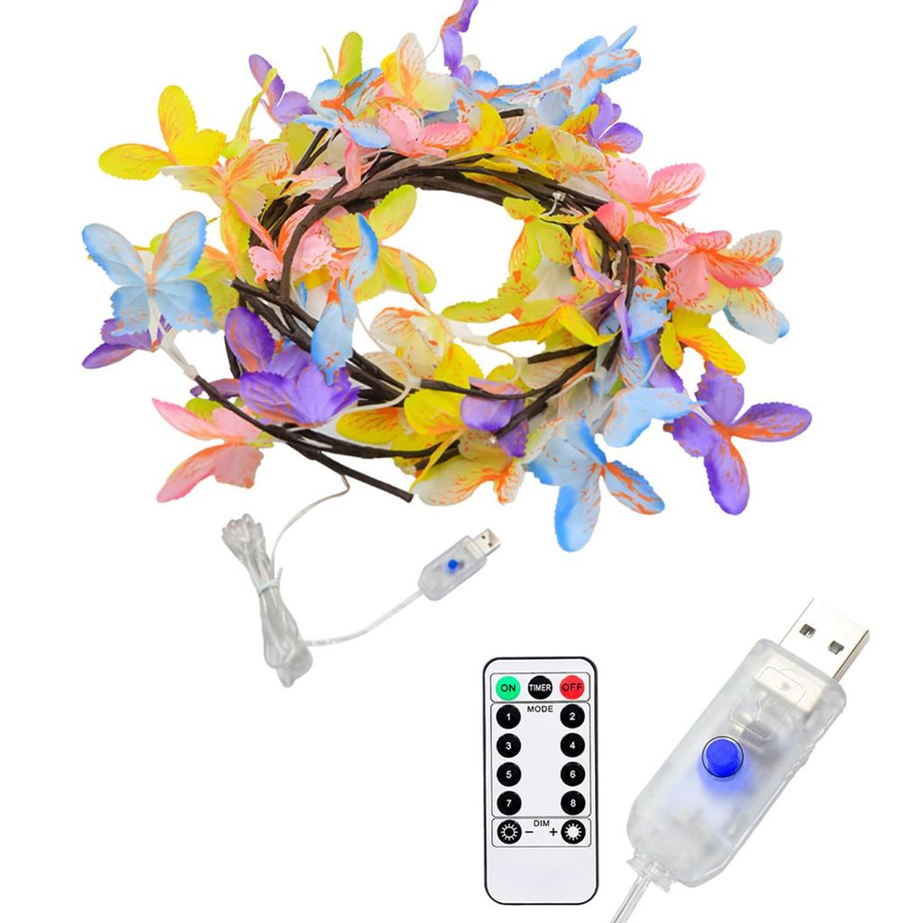 LED Willow Vine Lights with Remote DIY 8 Modes USB Operated Butterfly Fairy Lights Branches Light for Christmas Wall Home Decor