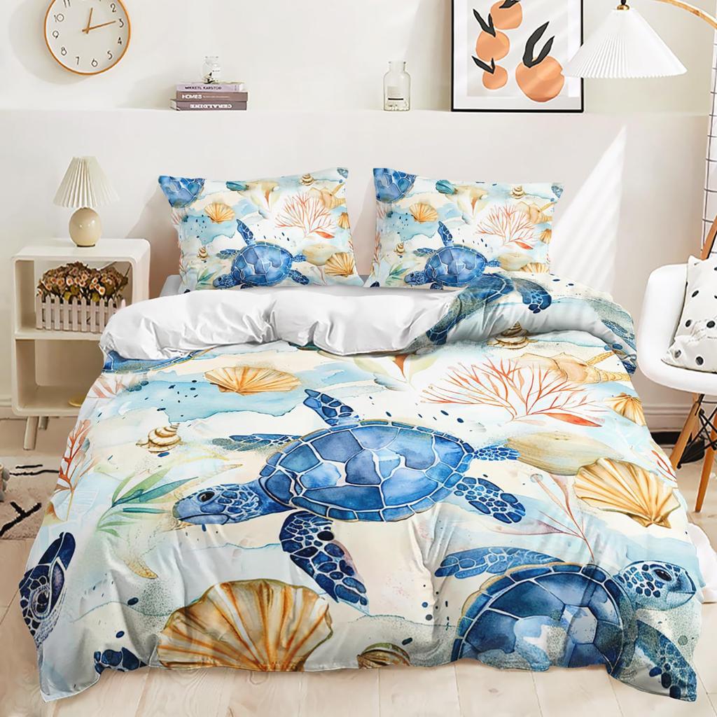 Cute Scales Three-Piece Quilt Cover 3D Digital Printing Bedding Set
