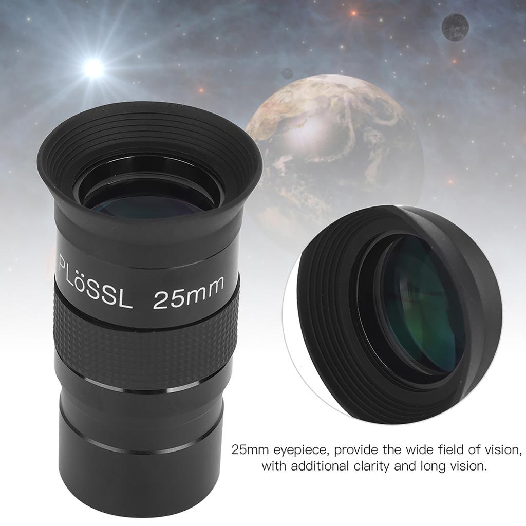 Plossl 25mm Eyepiece Multilayer Wideband Coating 1.25inches Metal Monocular Accessory for