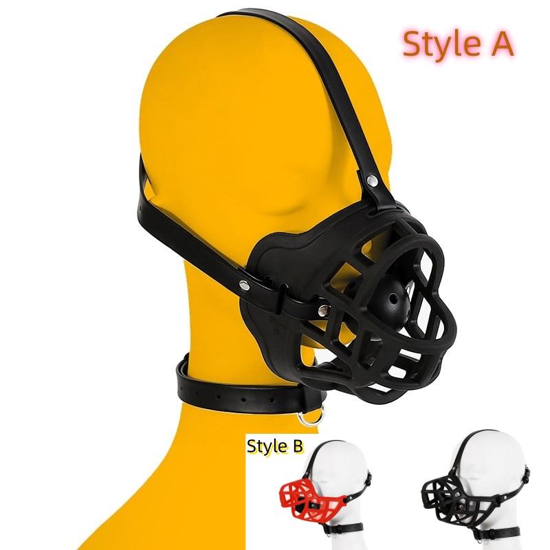 VaHppy Flirting Toys for Couples Mouth Stopper "Mouth Ball" Headgear Mask 2in1 PU Dog's Pig's Mouth Cosplay Dog Slave SM