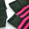 Gothic Warm Winter Fingerless Comfortable Knitted Gloves Striped Thicken Knit Mittens