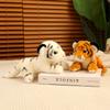Cute Simulation Lying Down Little Tiger Doll Plush Toy White Tiger Siberian Tiger Doll Children's Doll Doll