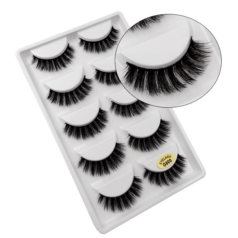 3/5 Pairs 3D Faux Mink Hair Soft Eyelashes Natural Thick Long False Eyelashes Dramatic Fake Lashes Handmade Eyelashes Faux Cils