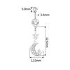Punk Crystal Moon Dangle Navel Piercing Rings Body 316L Surgical Steel Belly Button Ring Jewelry
