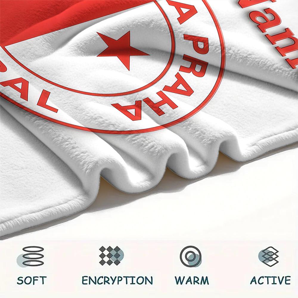 1PC Custom Name SK Prague Slavia Patterned Flannel Blanket Suitable For All Seasons for Home Decor Warmth and Comfort Gifts Holiday Present -HE208