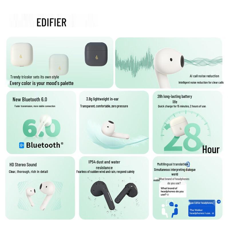 Edifier Беспроводные наушники-вкладыши Echo Air