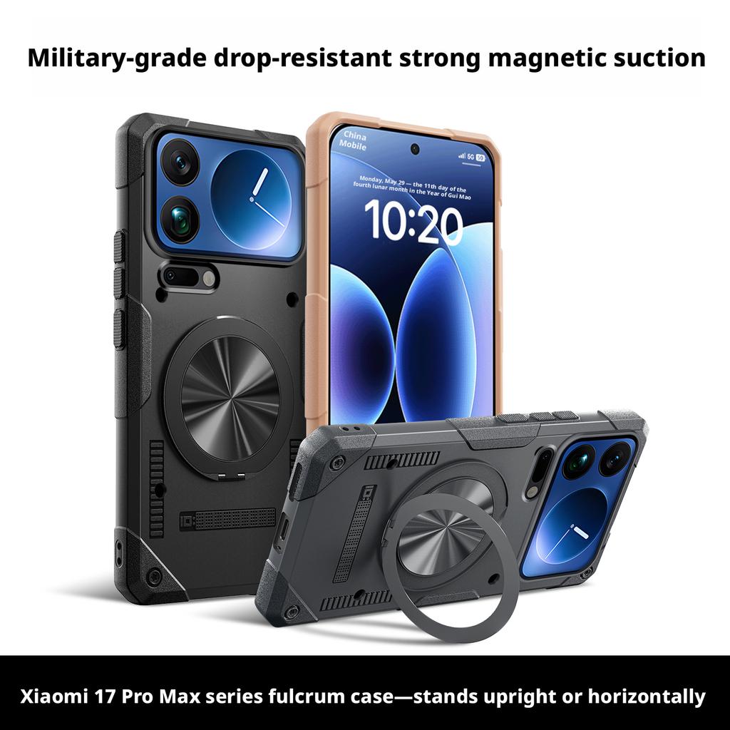 Чехол для Xiaomi Mi 17/17 Pro/17 Pro Max, 360° вращающаяся подставка, встроенная подушка безопасности, ударопрочный жесткий чехол военного класса