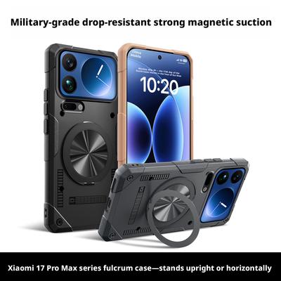 Чехол для Xiaomi Mi 17 Pro Max с вращающейся на 360° подставкой, встроенной подушкой безопасности, противоударный жесткий чехол военного класса