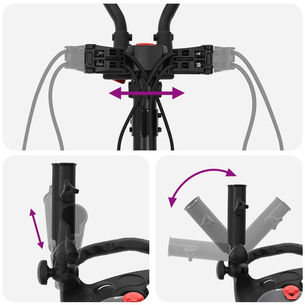 Golf Trolley with Seat Black Aluminum Foldable