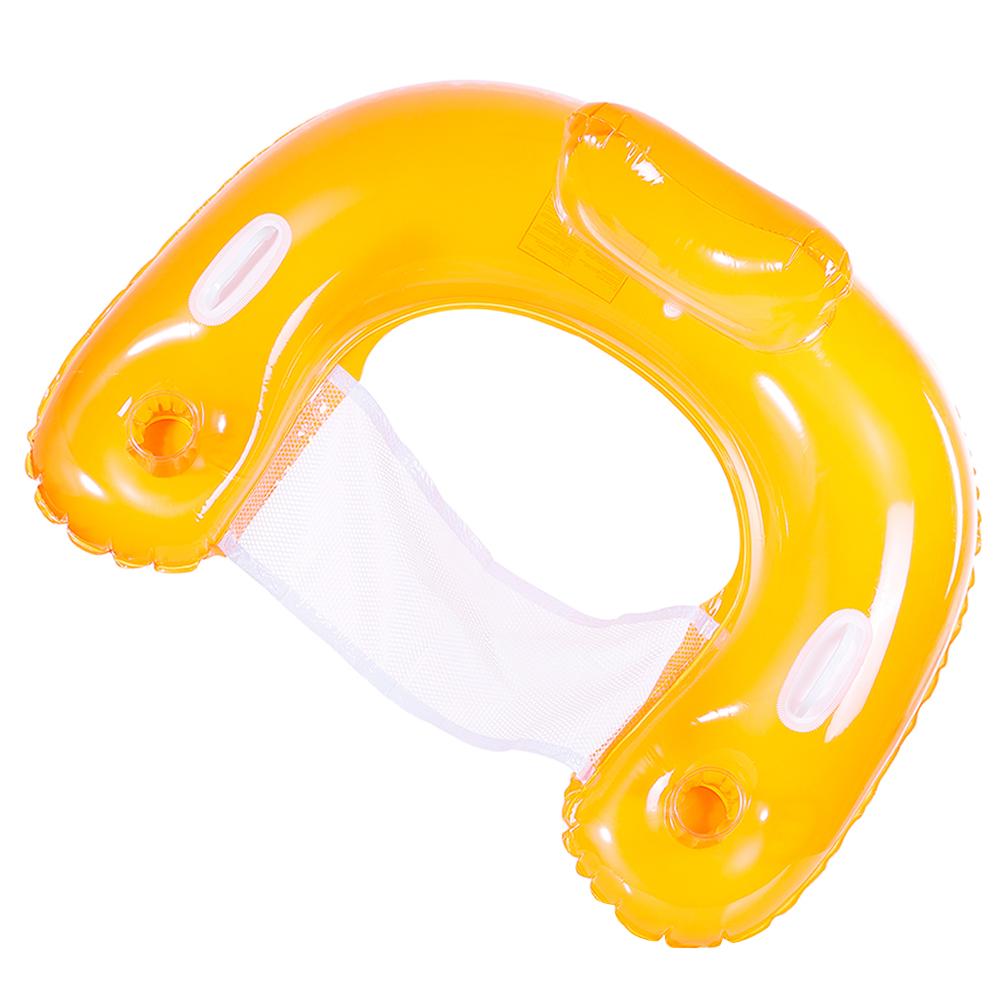 Inflatable Pool Float with Cup Holders Pool Floaties Floating Pool Chair for Adults Swimming Pool Party Summer Water Fun