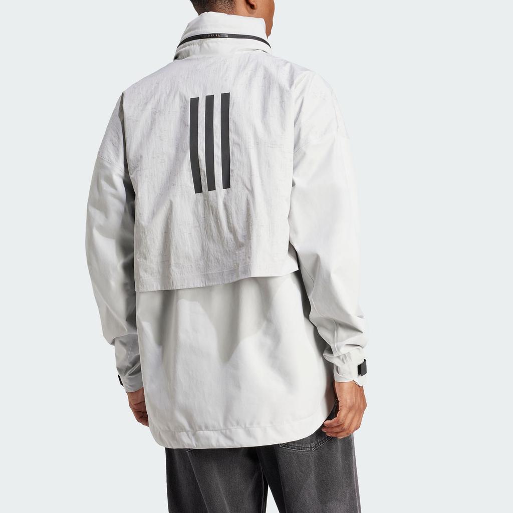 Adidas Myshelter Светоотражающий Rain.Rdy Повседневная куртка с капюшоном с принтом Мужская верхняя одежда Светло-серый IR6139
