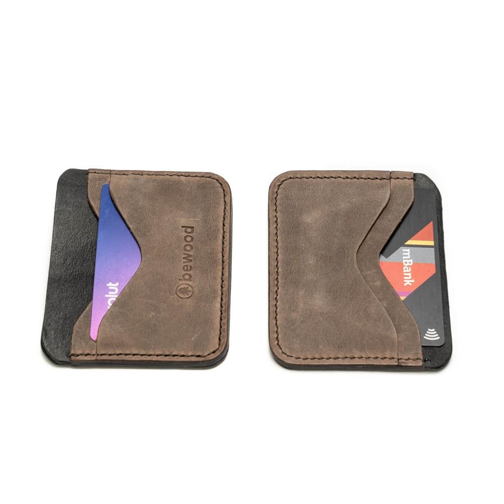 Bewood Business Leather Card Holder - Gray